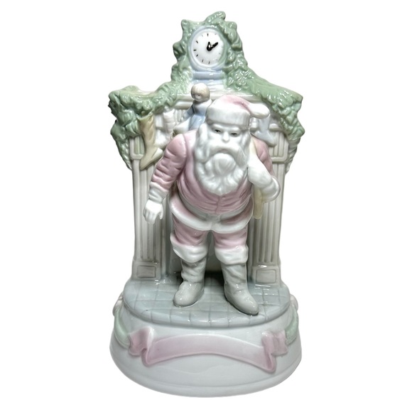 Other - Holiday Classics 8" Handpainted Wind Up Music Santa Christmas Tablepiece Vintage